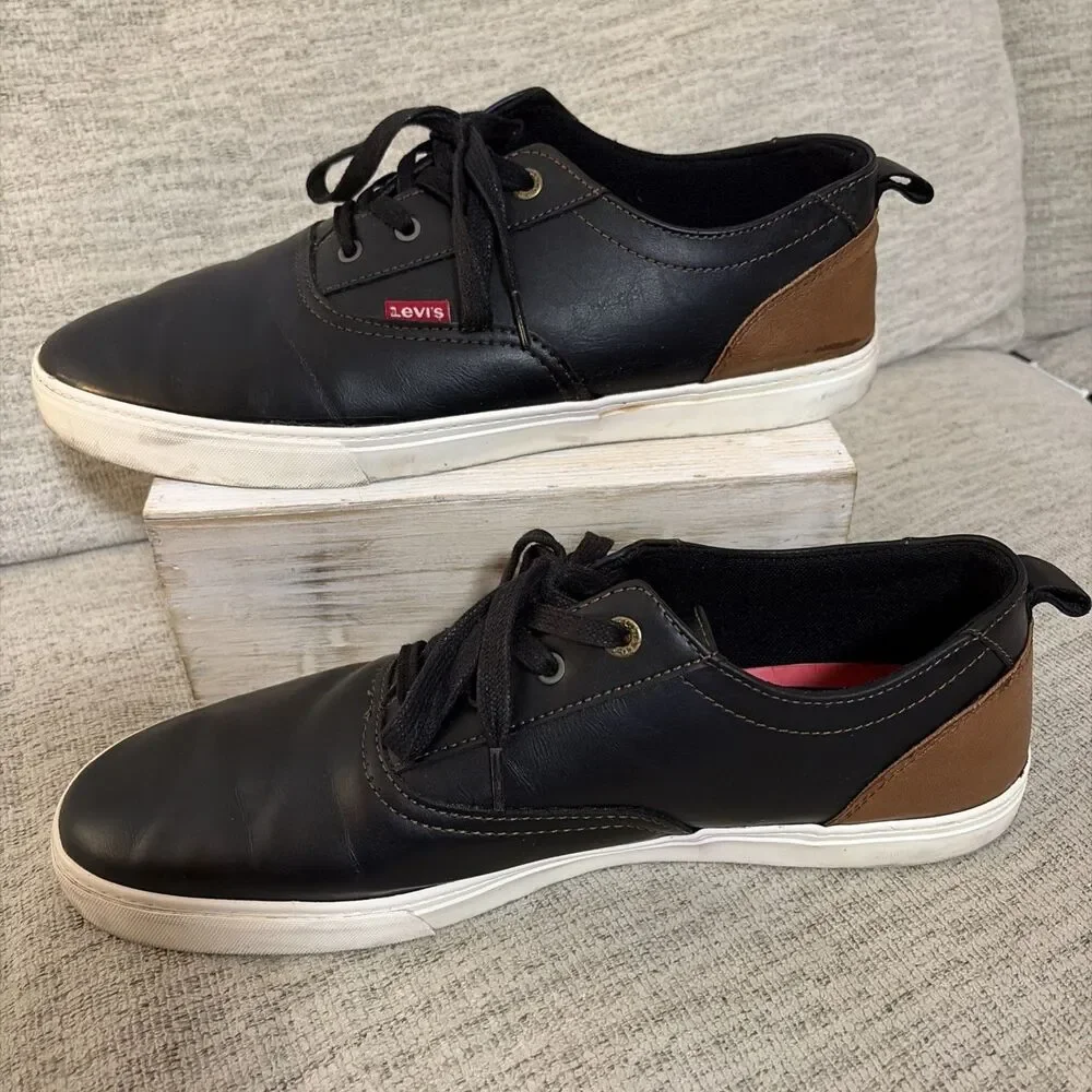 Levi's Sneaker Men 13 Black Casual Shoe Low Top Comfort leather Streetwear